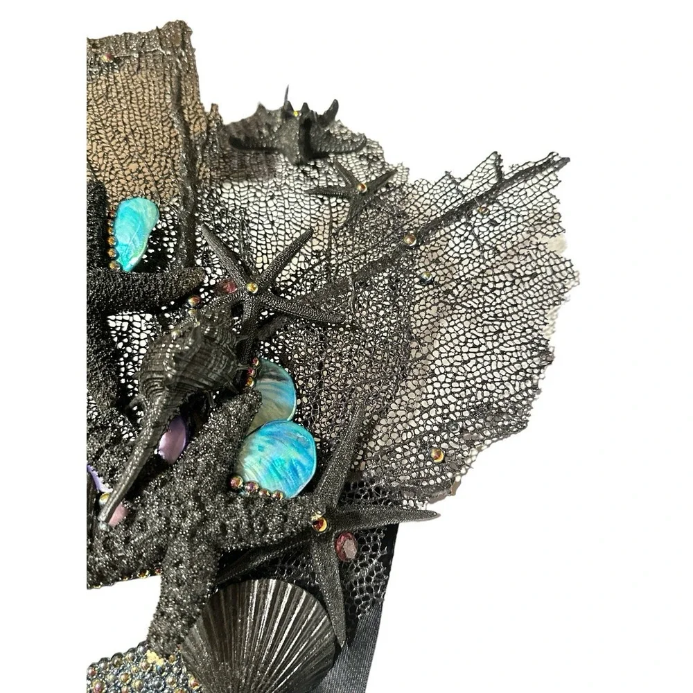 Masquerade Under‎ The Ocean Little Mermaid Seashell Girl Black Mask Ribbon Tie
